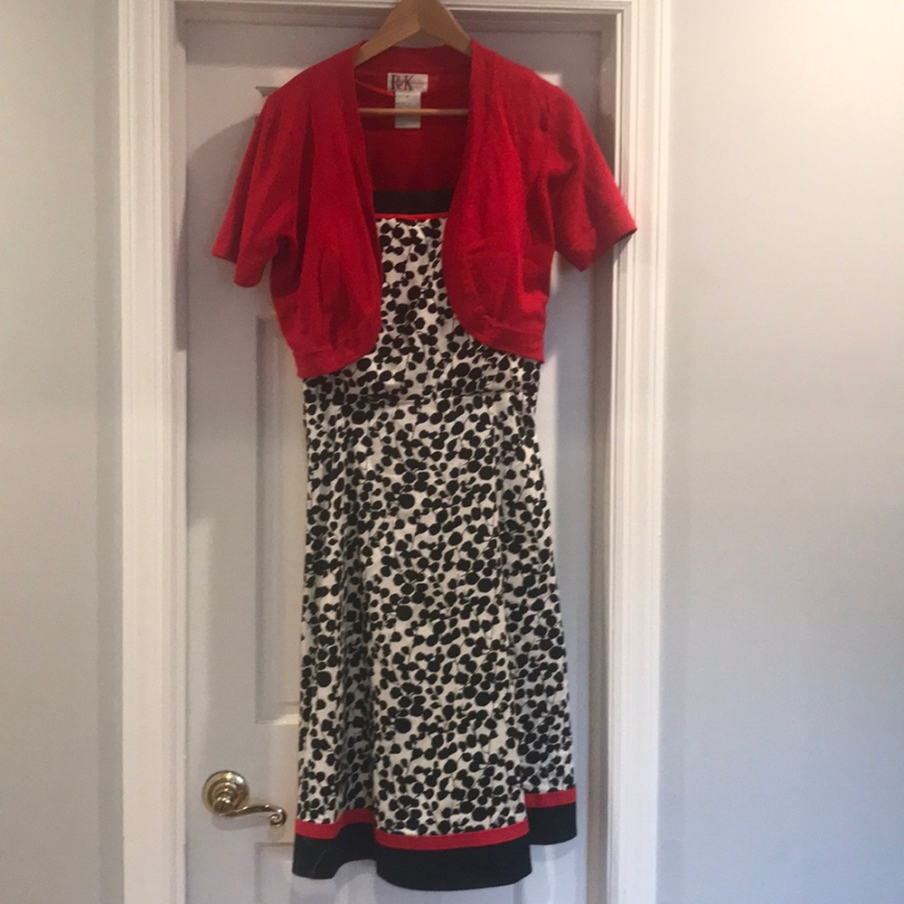 Black and white R & K dress with sweater top